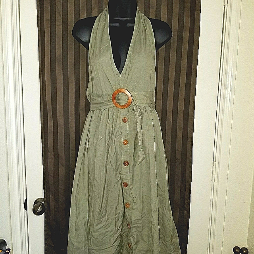 Green Backless Dress